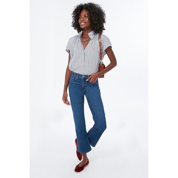 Tuckernuck Pomander Place Rae Blouse Size XS Blue Stripe Cotton Top - Picture 6 of 13